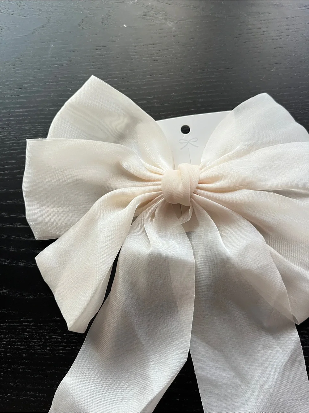 Elegant Cream Large Bow Hair Clip Sheer Organza Coquette Aesthetic